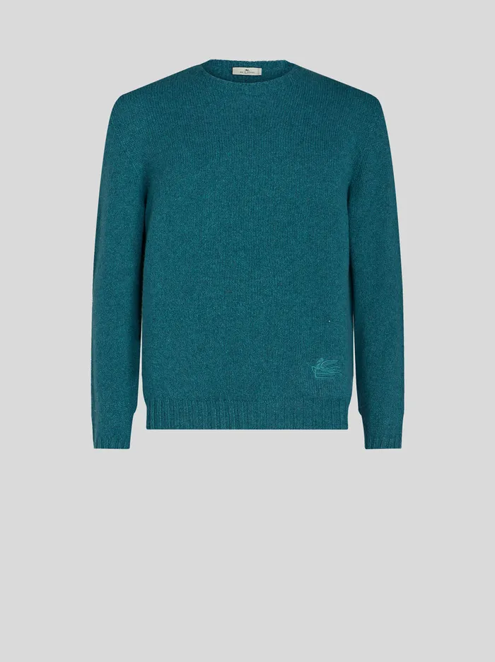 Men Etro Knitwear Cashmere Jumper With Logo Green