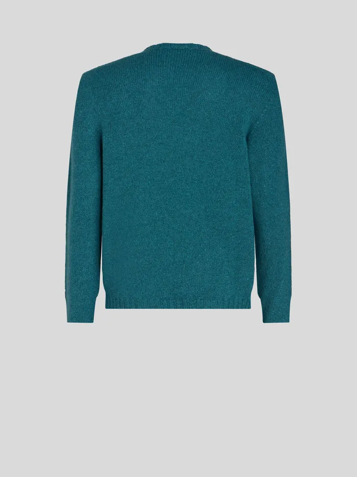 Men Etro Knitwear Cashmere Jumper With Logo Green Men Etro Knitwear Cashmere Jumper With Logo Green