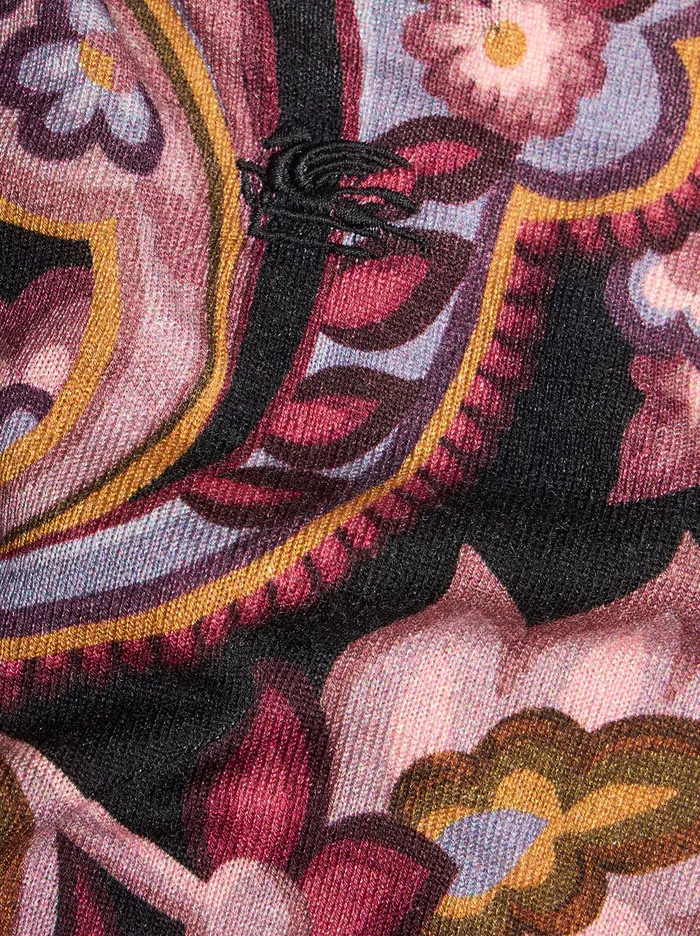 Men Etro Knitwear Floral Paisley CrewNeck Sweater Black Men Etro Knitwear Floral Paisley CrewNeck Sweater Black
