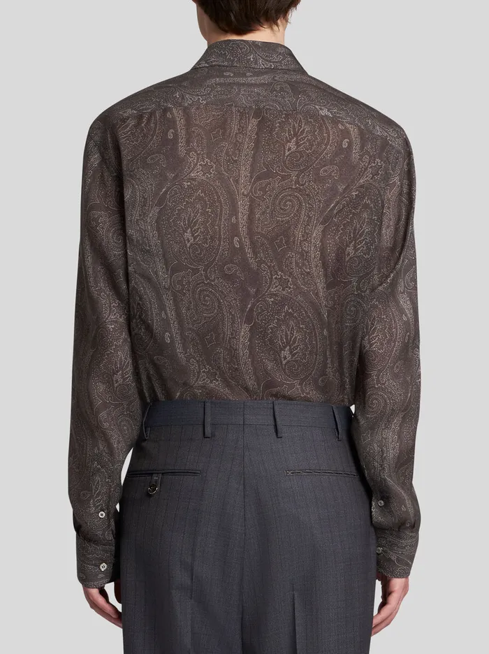 Men Etro Shirts Silk Paisley Shirt Black Men Etro Shirts Silk Paisley Shirt Black