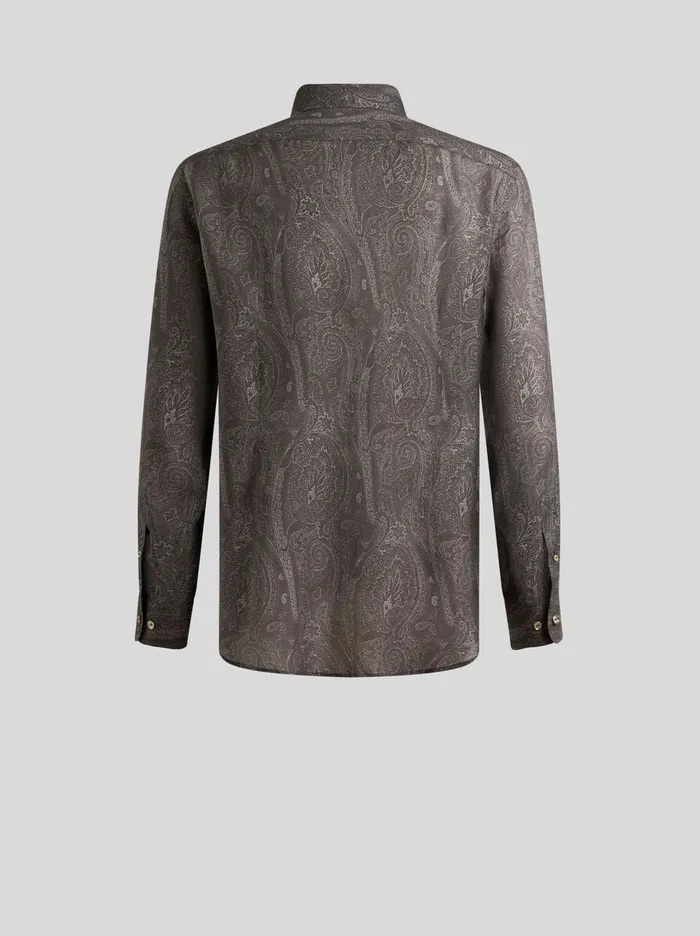 Men Etro Shirts Silk Paisley Shirt Black Men Etro Shirts Silk Paisley Shirt Black