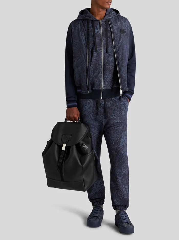 Men Etro TShirt And Sweatshirts Paisley Hooded Sweatshirt Navy Blue Men Etro TShirt And Sweatshirts Paisley Hooded Sweatshirt Navy Blue