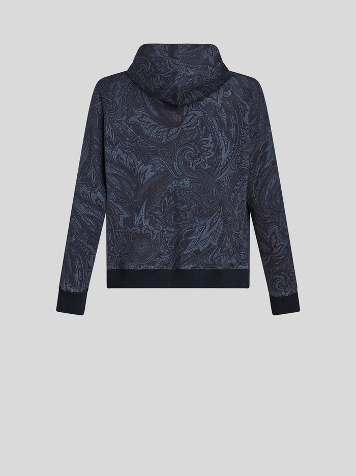 Men Etro TShirt And Sweatshirts Paisley Hooded Sweatshirt Navy Blue Men Etro TShirt And Sweatshirts Paisley Hooded Sweatshirt Navy Blue