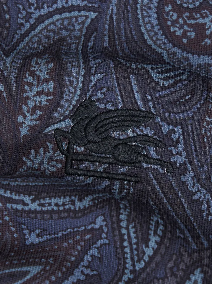Men Etro TShirt And Sweatshirts Paisley Hooded Sweatshirt Navy Blue Men Etro TShirt And Sweatshirts Paisley Hooded Sweatshirt Navy Blue