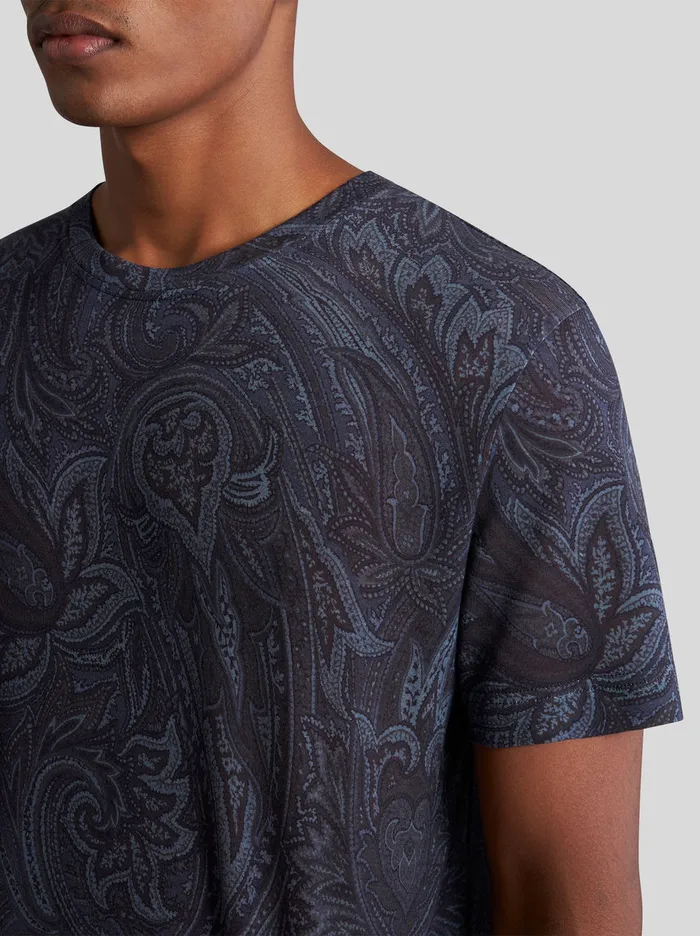 Men Etro TShirt And Sweatshirts PaisleyPrint TShirt Navy Blue Men Etro TShirt And Sweatshirts PaisleyPrint TShirt Navy Blue