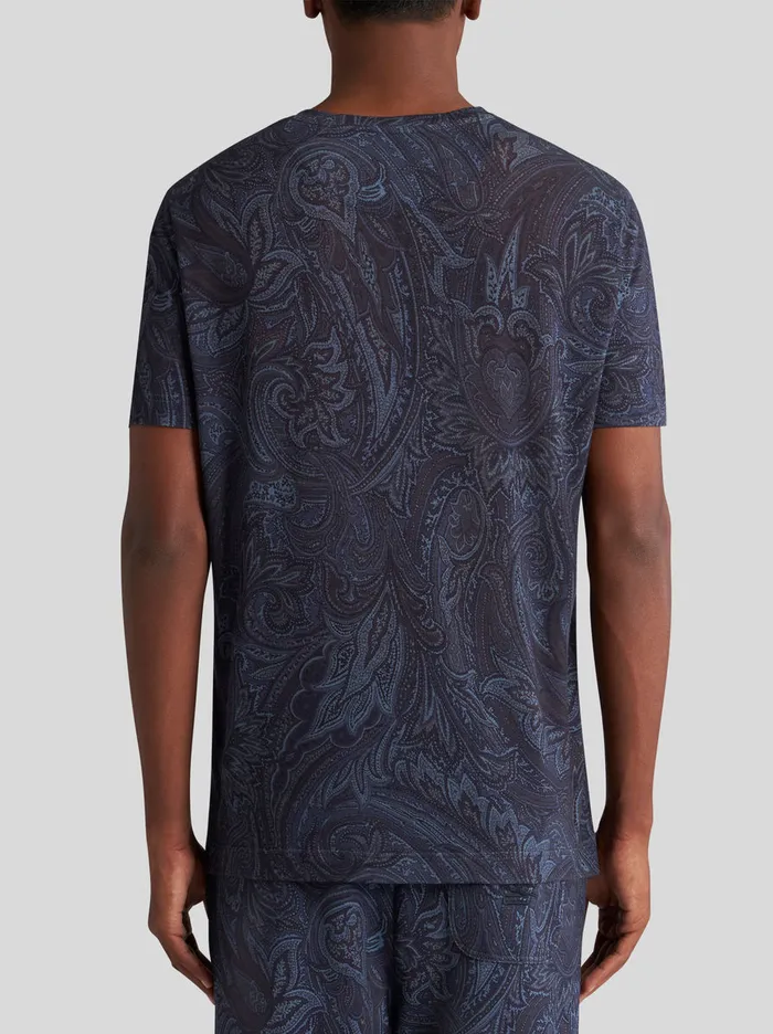 Men Etro TShirt And Sweatshirts PaisleyPrint TShirt Navy Blue Men Etro TShirt And Sweatshirts PaisleyPrint TShirt Navy Blue