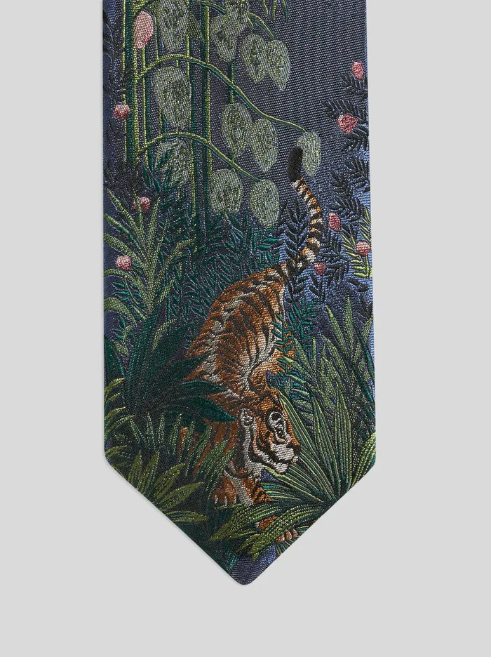Men Etro Ties And Pocket Squares Silk Jacquard Tie Electric Blue Men Etro Ties And Pocket Squares Silk Jacquard Tie Electric Blue