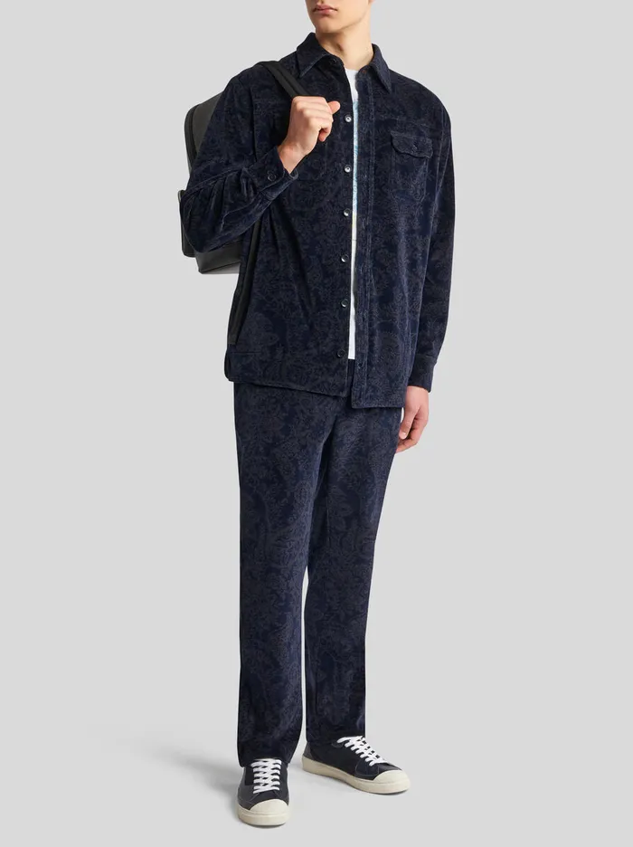 Men Etro Trousers Paisley Trousers Navy Blue Men Etro Trousers Paisley Trousers Navy Blue