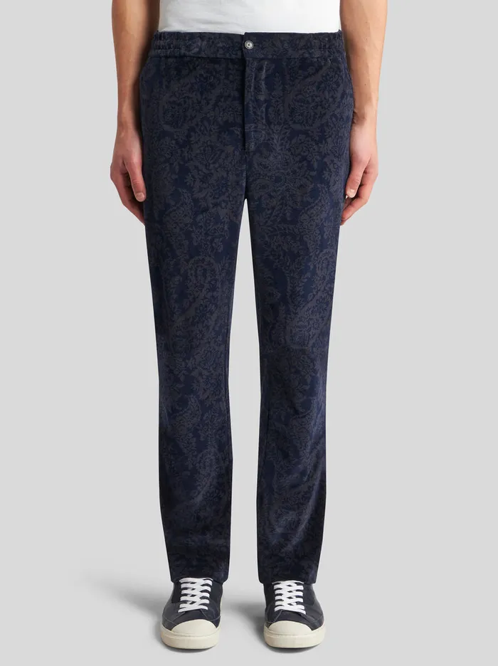 Men Etro Trousers Paisley Trousers Navy Blue Men Etro Trousers Paisley Trousers Navy Blue