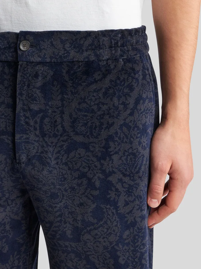 Men Etro Trousers Paisley Trousers Navy Blue Men Etro Trousers Paisley Trousers Navy Blue
