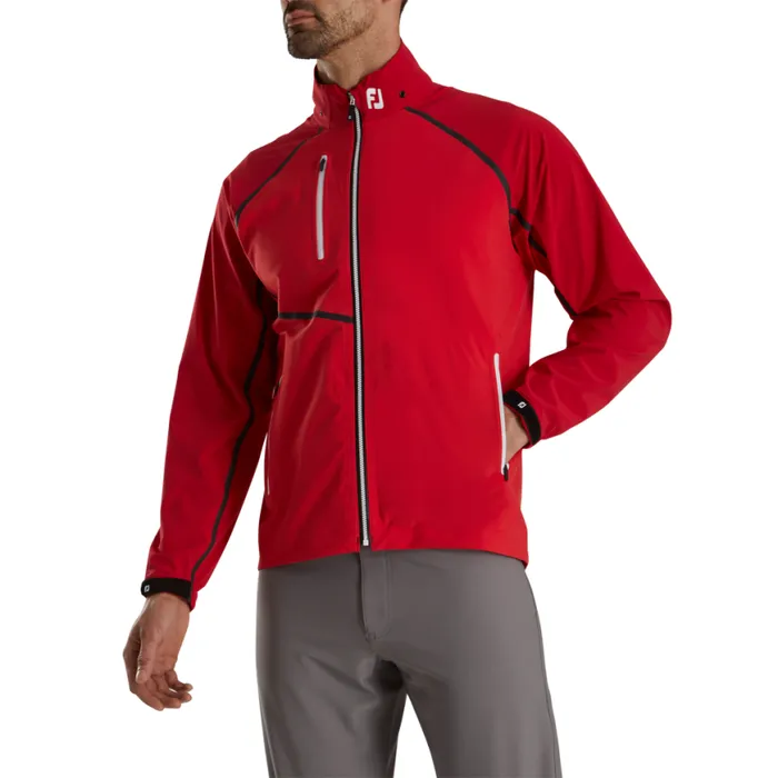 Men FootJoy Outer Layers HydroTour Rain Jacket 8211 FJ Tour Logo Red Tonal