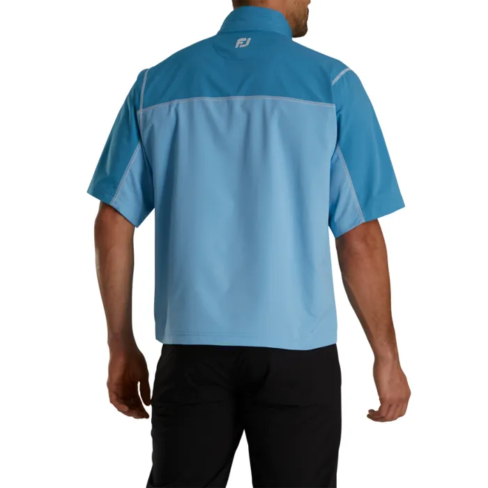 Men FootJoy Outer Layers Short Sleeve Sport Windshirt 8211 FJ Tour Collar Tonal Blue Men FootJoy Outer Layers Short Sleeve Sport Windshirt 8211 FJ Tour Collar Tonal Blue