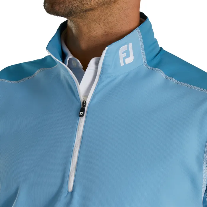 Men FootJoy Outer Layers Short Sleeve Sport Windshirt 8211 FJ Tour Collar Tonal Blue Men FootJoy Outer Layers Short Sleeve Sport Windshirt 8211 FJ Tour Collar Tonal Blue