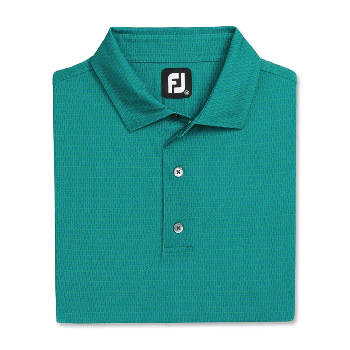 Men FootJoy Shirts Skyscraper Lisle Blue Emerald