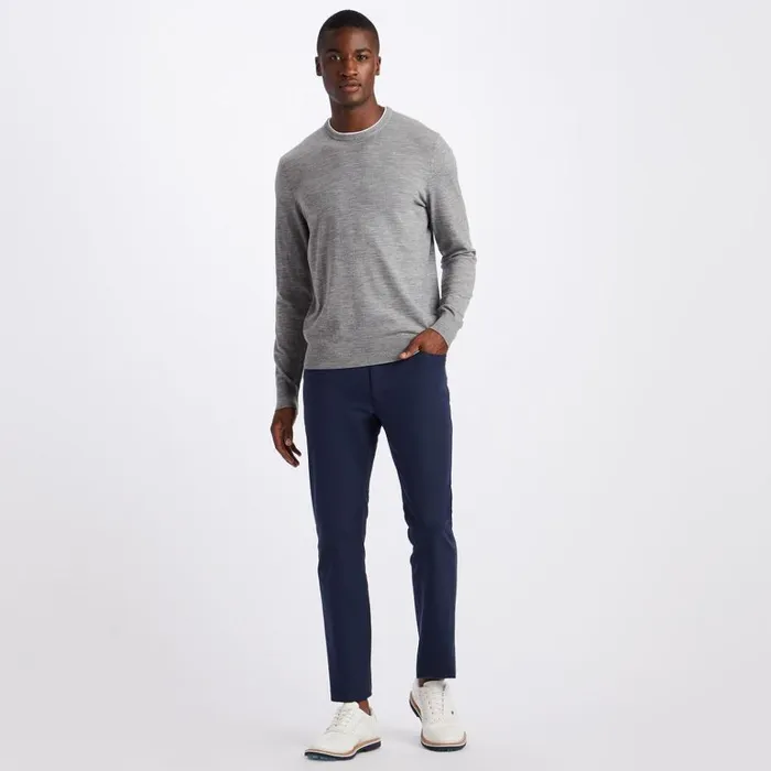 Men GFORE Grey Contrast Merino Wool Blend Crewneck Golf Jacket
