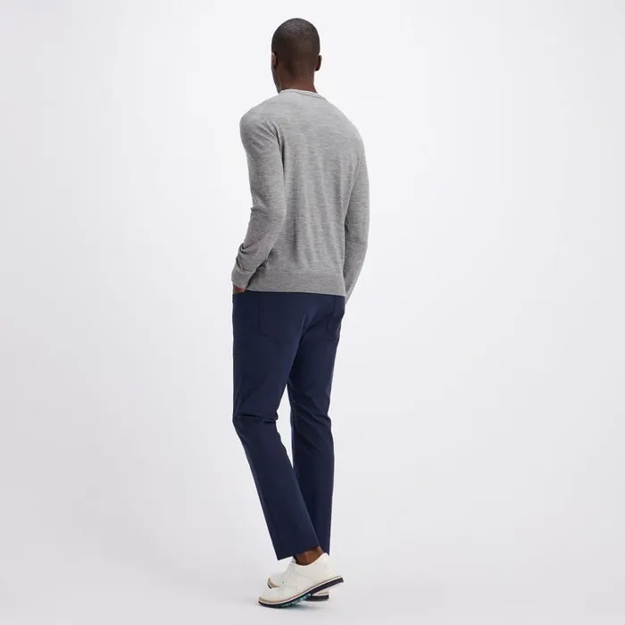 Men GFORE Grey Contrast Merino Wool Blend Crewneck Golf Jacket