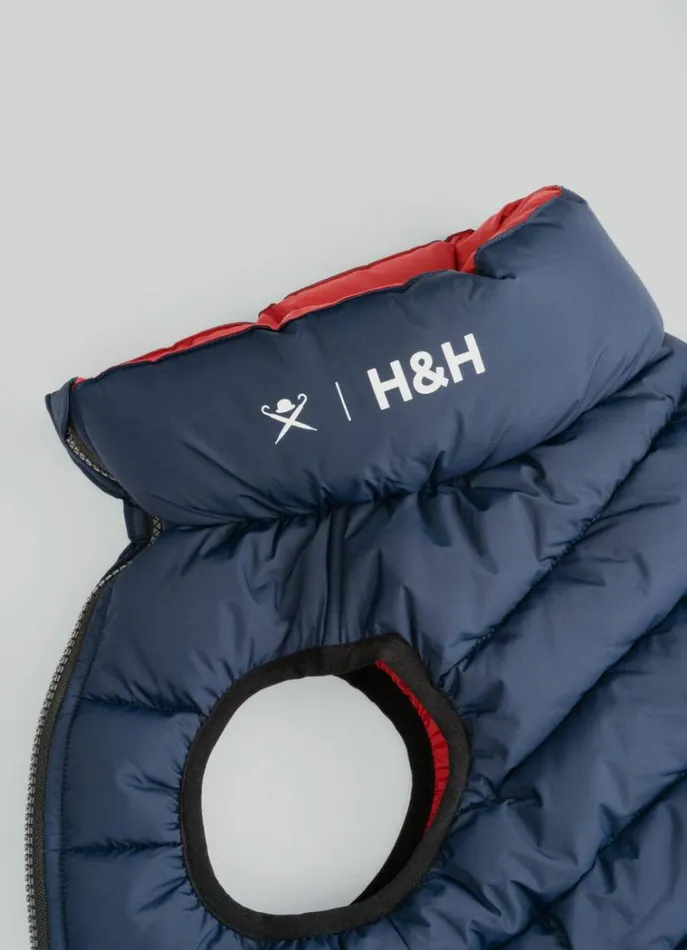 Men Hackett X Hugo and Hudson Hackett London Reversible Puffer Jacket For Dogs 8211 Medium Winenavy