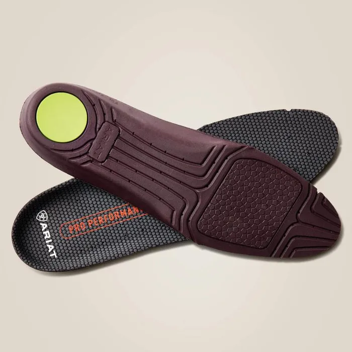 Men Insoles Ariat Men039s Pro Performance Round Toe Insole Charcoal