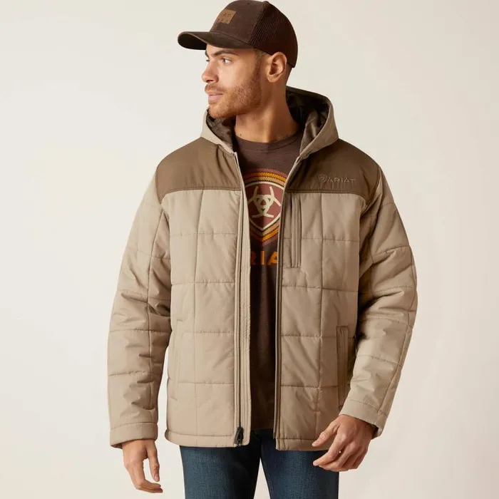 Men Jackets and Vests Ariat Crius Hooded Insulated Jacket Major Brownbrindle