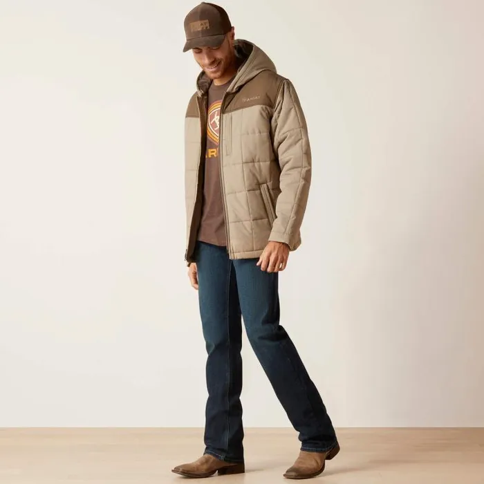 Men Jackets and Vests Ariat Crius Hooded Insulated Jacket Major Brownbrindle Men Jackets and Vests Ariat Crius Hooded Insulated Jacket Major Brownbrindle