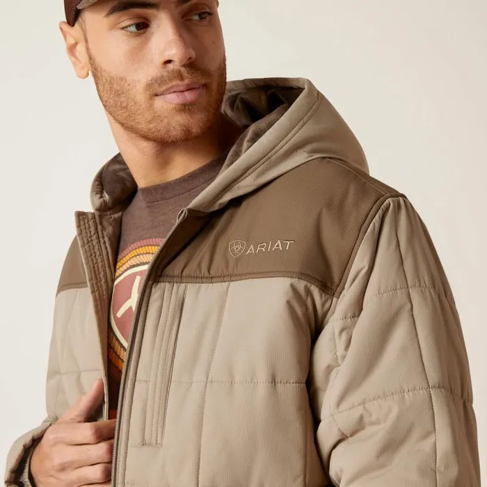 Men Jackets and Vests Ariat Crius Hooded Insulated Jacket Major Brownbrindle Men Jackets and Vests Ariat Crius Hooded Insulated Jacket Major Brownbrindle