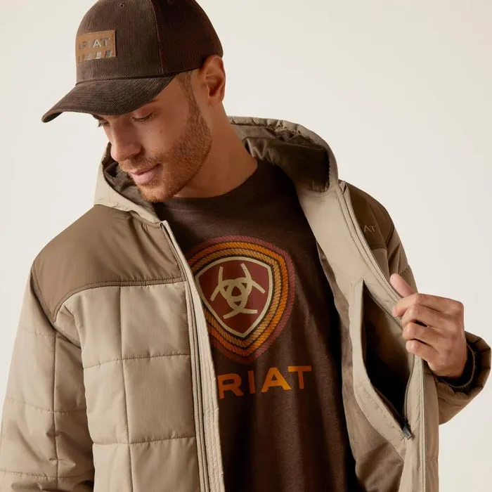 Men Jackets and Vests Ariat Crius Hooded Insulated Jacket Major Brownbrindle Men Jackets and Vests Ariat Crius Hooded Insulated Jacket Major Brownbrindle