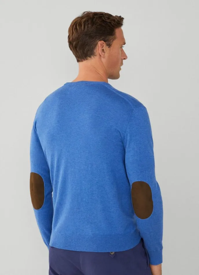 Men Knitwear Hackett London Cotton And Cashmere Jumper French Blue