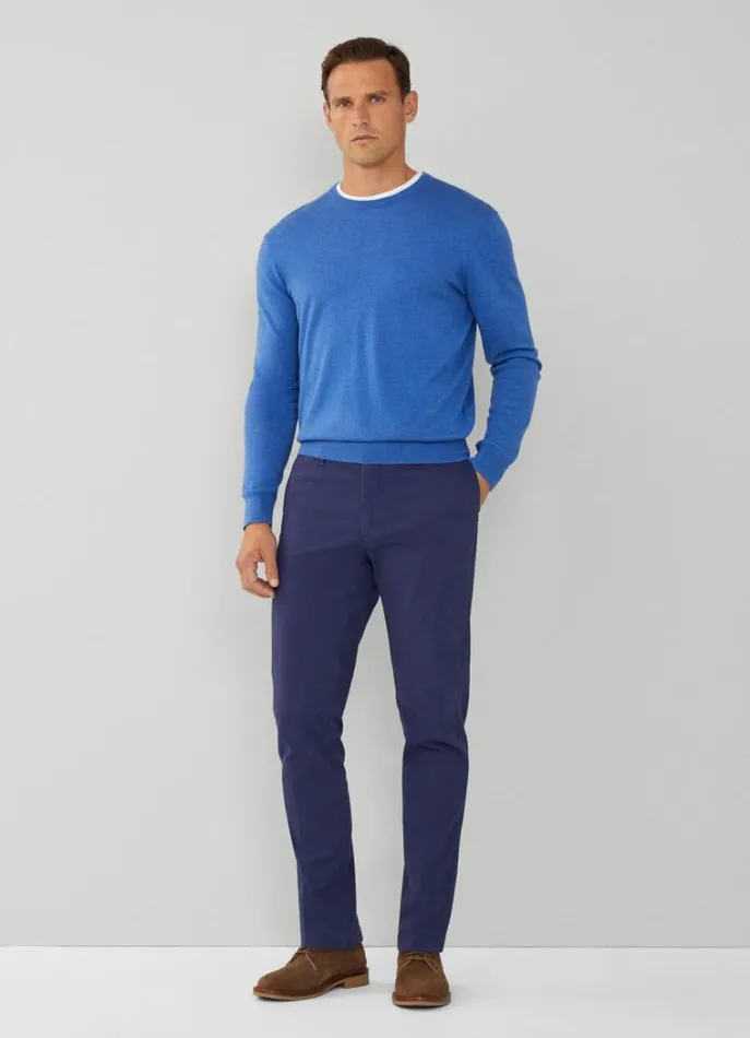 Men Knitwear Hackett London Cotton And Cashmere Jumper French Blue