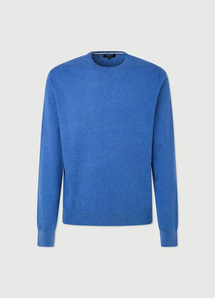Men Knitwear Hackett London Cotton And Cashmere Jumper French Blue