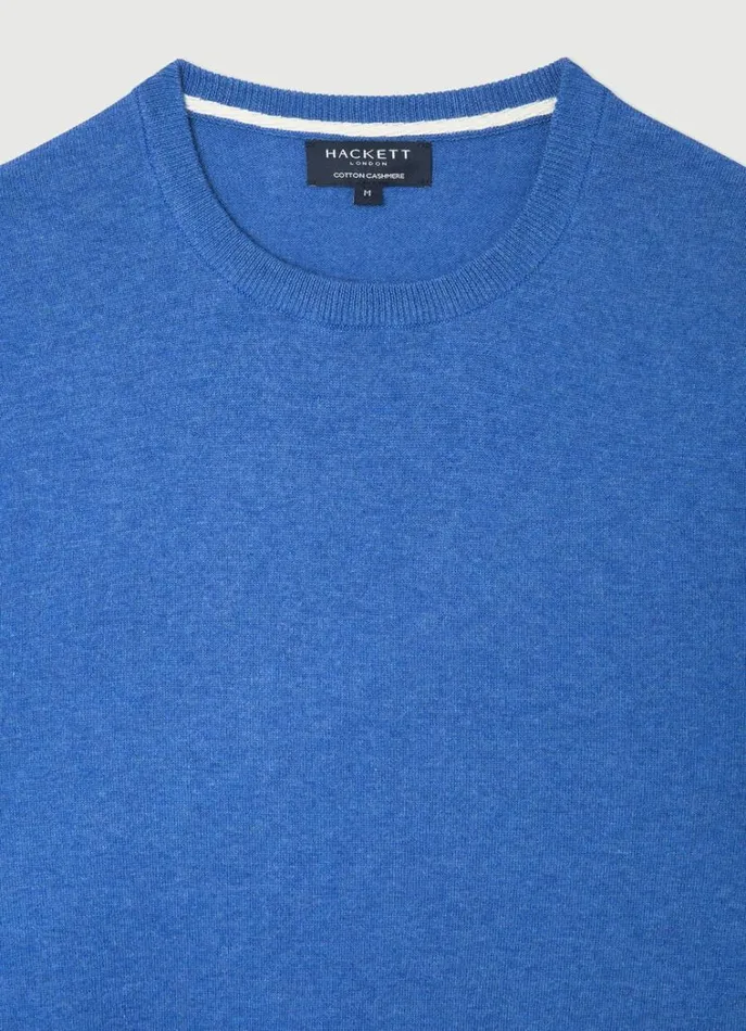 Men Knitwear Hackett London Cotton And Cashmere Jumper French Blue