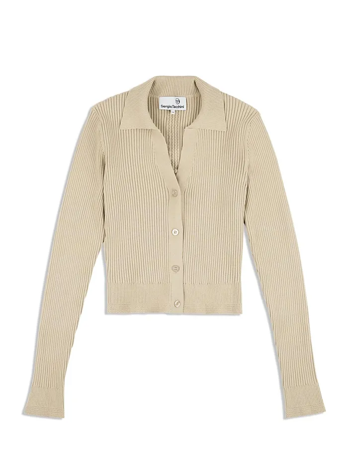 Men Knitwear Sergio Tacchini Magreta Rib Cardigan Humus