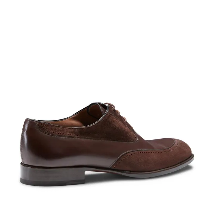 Men Leather And Suede LaceUp Shoe Mahogany Fratelli Rossetti LaceUp Shoes Men Leather And Suede LaceUp Shoe Mahogany Fratelli Rossetti LaceUp Shoes