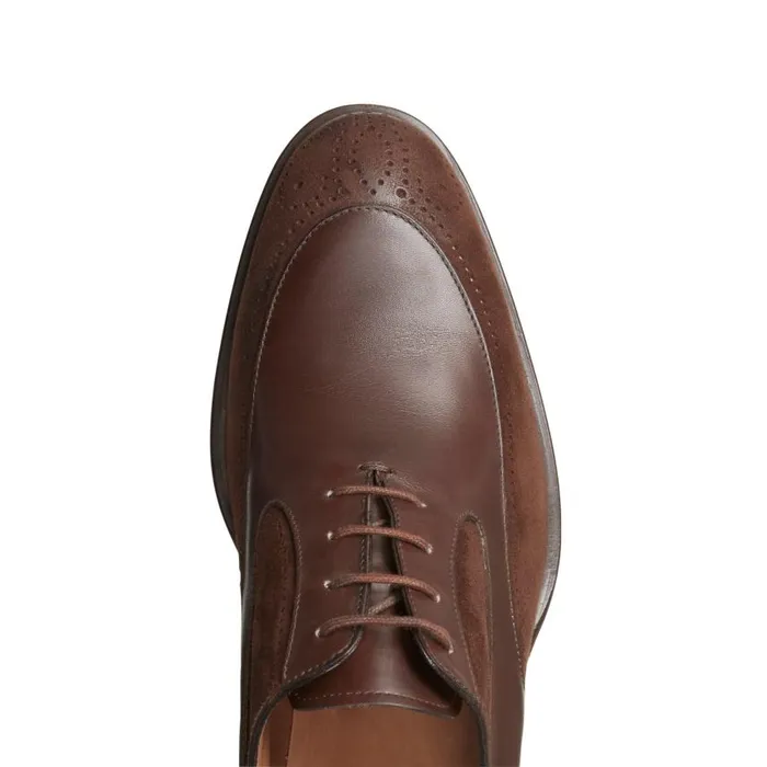 Men Leather And Suede LaceUp Shoe Mahogany Fratelli Rossetti LaceUp Shoes Men Leather And Suede LaceUp Shoe Mahogany Fratelli Rossetti LaceUp Shoes