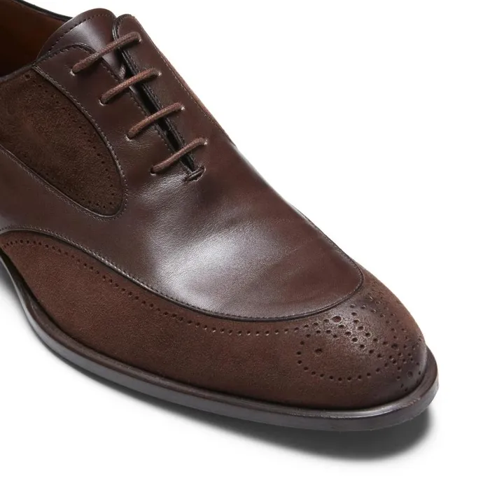 Men Leather And Suede LaceUp Shoe Mahogany Fratelli Rossetti LaceUp Shoes Men Leather And Suede LaceUp Shoe Mahogany Fratelli Rossetti LaceUp Shoes