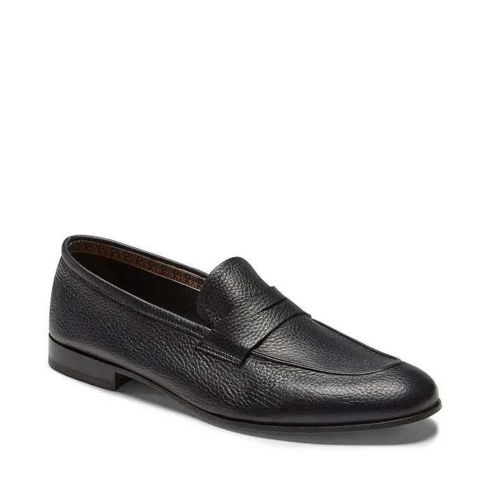 Men Leather Loafer Black Fratelli Rossetti Loafers