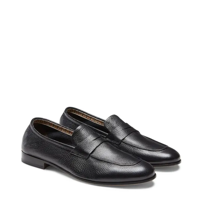 Men Leather Loafer Black Fratelli Rossetti Loafers