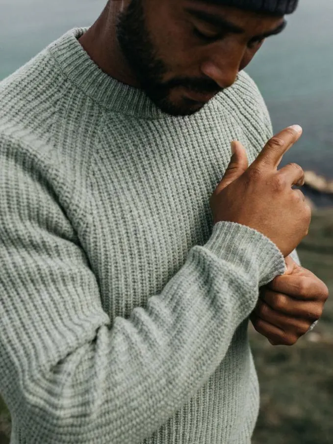 Men Mora Knit Jumper Glade Marl Finisterre Knitwear