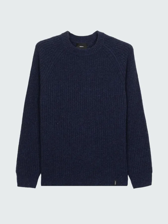 Men Mora Knit Jumper Navy Finisterre Knitwear