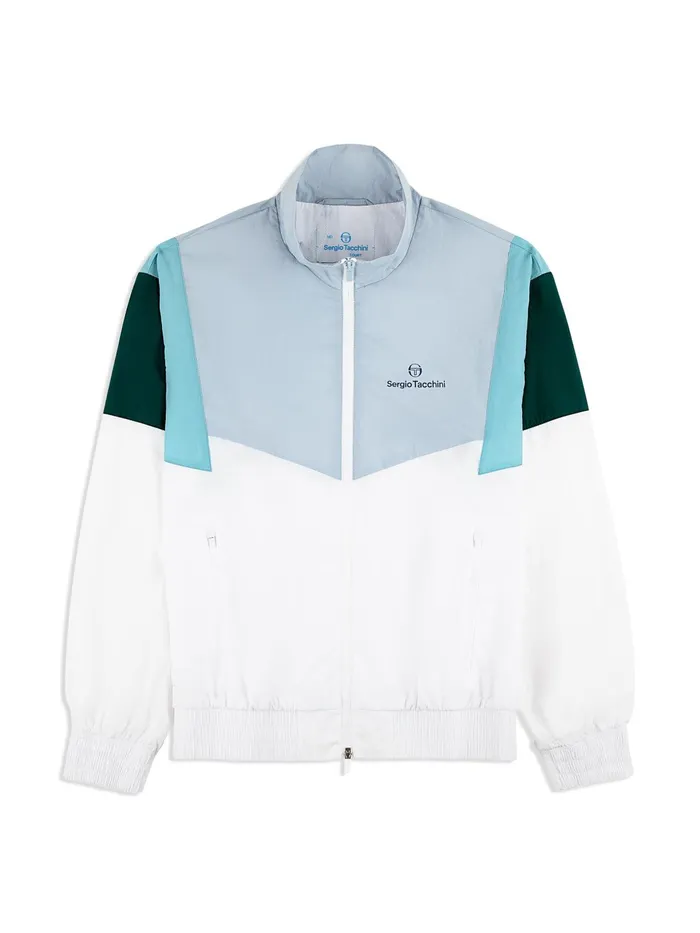 Men Nylon Sergio Tacchini Angolo Track Jacket Brilliant White