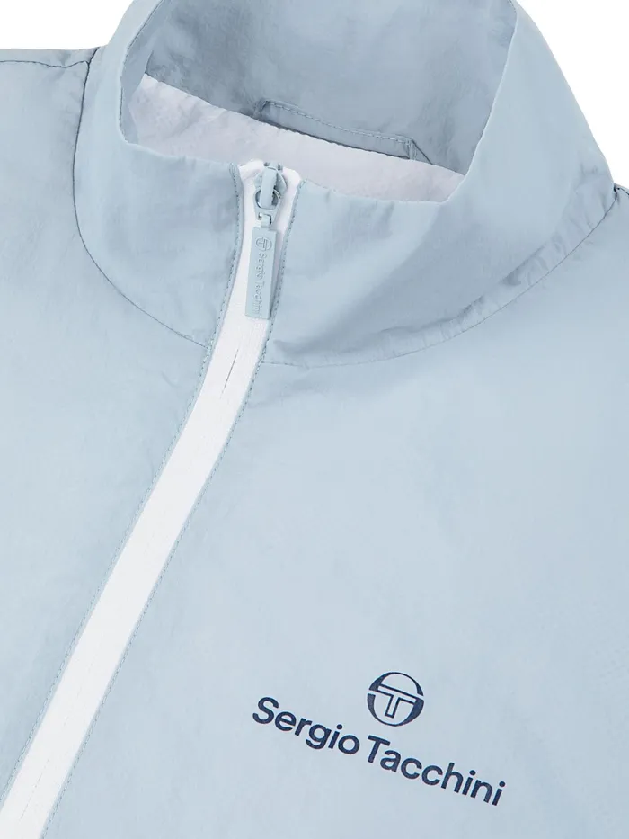 Men Nylon Sergio Tacchini Angolo Track Jacket Brilliant White