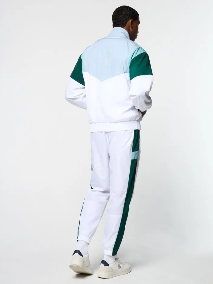 Men Nylon Sergio Tacchini Angolo Track Jacket Brilliant White