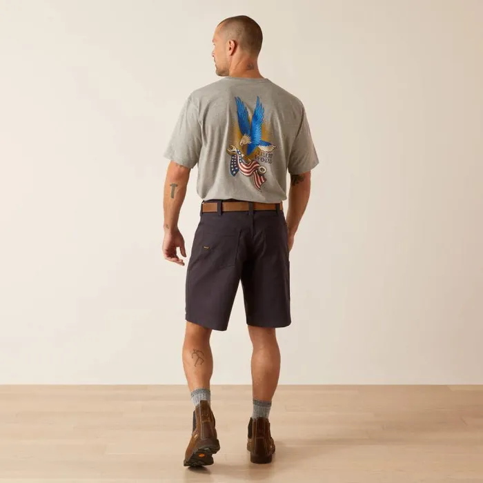 Men Pants and Shorts Ariat Rebar DuraStretch Made Tough 10034 Short Charcoal Men Pants and Shorts Ariat Rebar DuraStretch Made Tough 10034 Short Charcoal