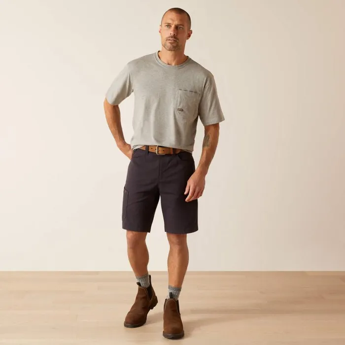 Men Pants and Shorts Ariat Rebar DuraStretch Made Tough 10034 Short Charcoal Men Pants and Shorts Ariat Rebar DuraStretch Made Tough 10034 Short Charcoal