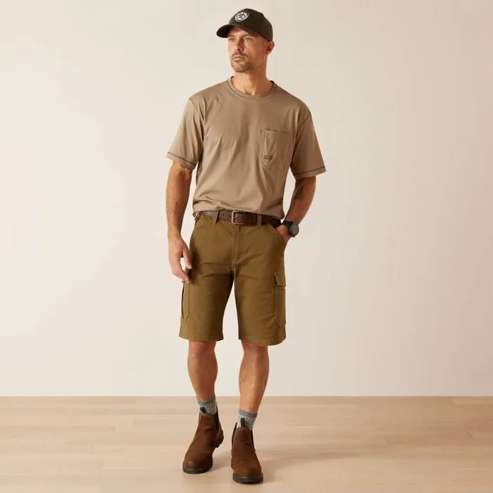 Men Pants and Shorts Ariat Rebar DuraStretch Made Tough Cargo 11034 Short Dark Olive Men Pants and Shorts Ariat Rebar DuraStretch Made Tough Cargo 11034 Short Dark Olive