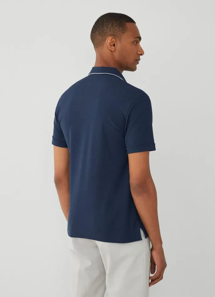 Men Polo Shirts Hackett London Slim Fit Pique Polo Navy