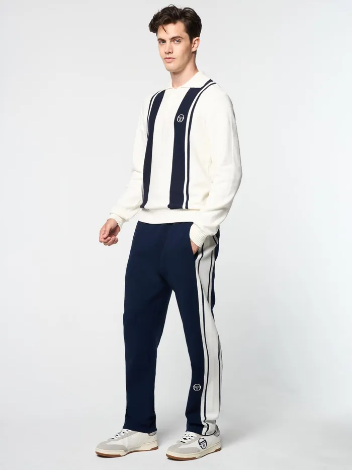Men Polos Sergio Tacchini Young Line Knit Long Sleeve Polo Gardenia