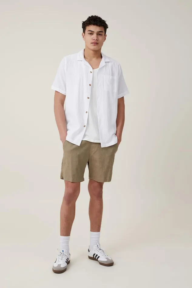 Men Shirts and Polos Cotton On Riviera Short Sleeve Shirt White Men Shirts and Polos Cotton On Riviera Short Sleeve Shirt White
