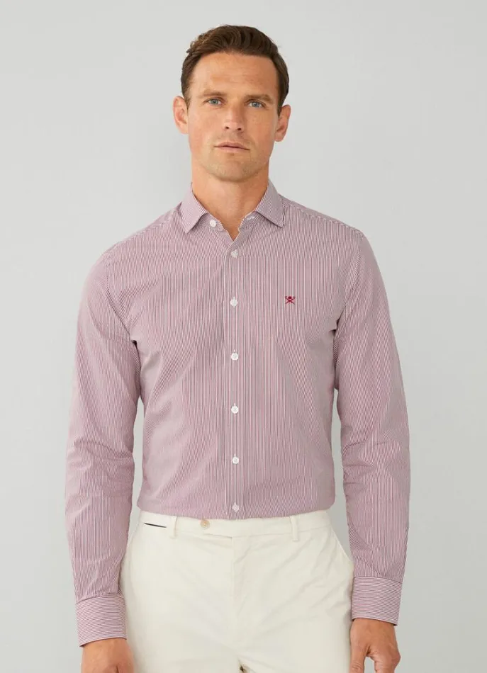 Men Shirts Hackett London Slim Fit Bengal Striped Shirt Red