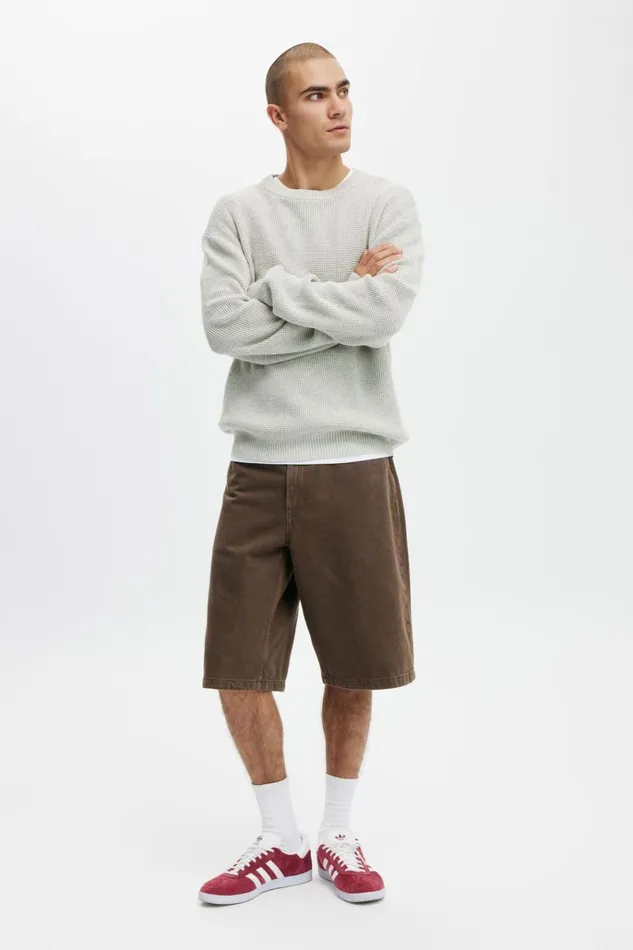 Men Shorts Cotton On Denim Jort Chocolate