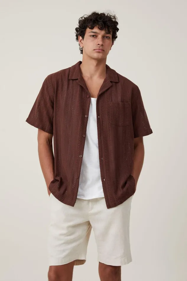 Men Shorts Cotton On Linen Pleat Short Oatmeal Men Shorts Cotton On Linen Pleat Short Oatmeal